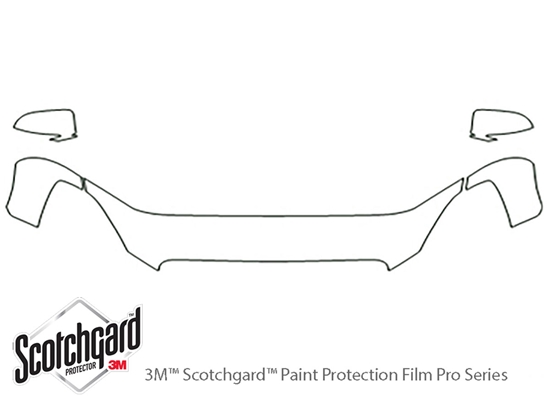 Buick Enclave 2010-2012 3M Clear Bra Hood Precut PPF Diagram