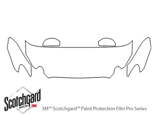 Buick Lacrosse 2005-2007 3M Clear Bra Hood Paint Protection Kit Diagram