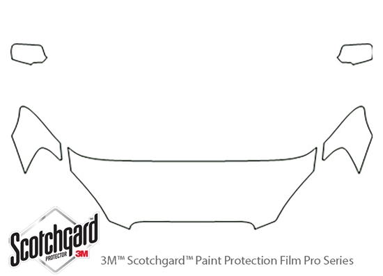 Buick Lucerne 2006-2011 3M Clear Bra Hood Paint Protection Kit Diagram