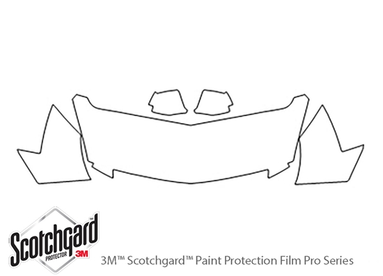 Cadillac CTS 2008-2013 3M Clear Bra Hood Paint Protection Kit Diagram