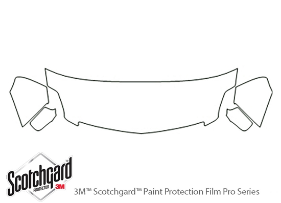 Cadillac DTS 2006-2011 3M Clear Bra Hood Paint Protection Kit Diagram