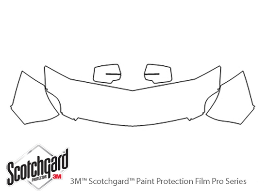 Cadillac SRX 2004-2009 3M Clear Bra Hood Paint Protection Kit Diagram