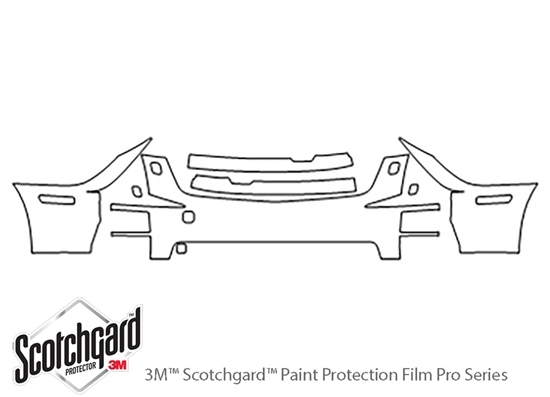 Cadillac STS 2005-2007 3M Clear Bra Bumper Paint Protection Kit Diagram