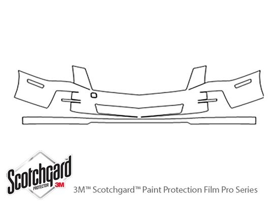 Cadillac STS 2008-2011 3M Clear Bra Bumper Paint Protection Kit Diagram