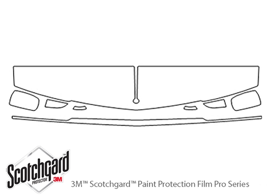 Cadillac Seville 1992-1996 3M Clear Bra Hood Paint Protection Kit Diagram