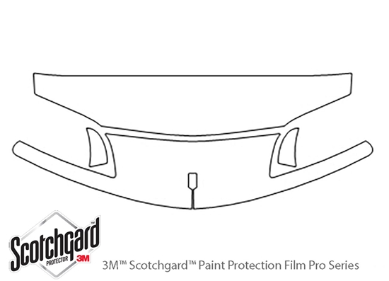 Chevrolet Camaro 1993-1997 3M Clear Bra Hood Paint Protection Kit Diagram