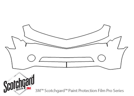 Chevrolet Camaro 2010-2013 3M Clear Bra Bumper Paint Protection Kit Diagram