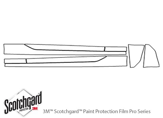 Chevrolet Camaro 2019-2024 3M Clear Bra Door Cup Paint Protection Kit Diagram