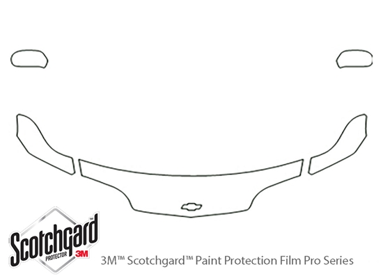 Chevrolet Cavalier 1997-2002 3M Clear Bra Hood Paint Protection Kit Diagram