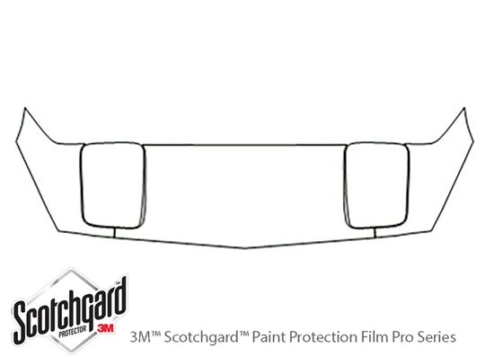 Chevrolet Corvette 1993-1996 3M Clear Bra Hood Paint Protection Kit Diagram