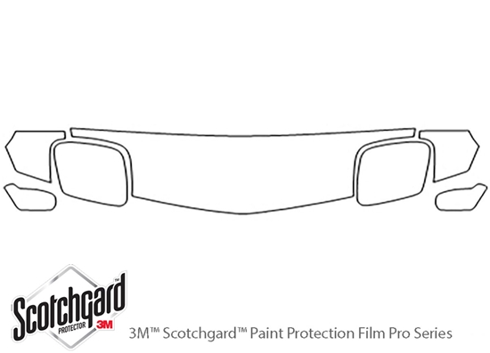 Chevrolet Corvette 1997-2004 3M Clear Bra Hood Paint Protection Kit Diagram