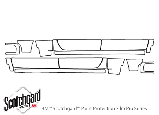 Chevrolet Silverado 2019-2024 3M Clear Bra Door Cup Paint Protection Kit Diagram