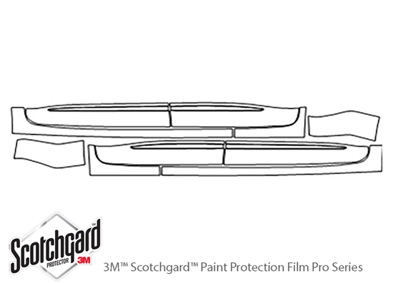 Chevrolet Traverse 2018-2022 3M Clear Bra Door Cup Paint Protection Kit Diagram