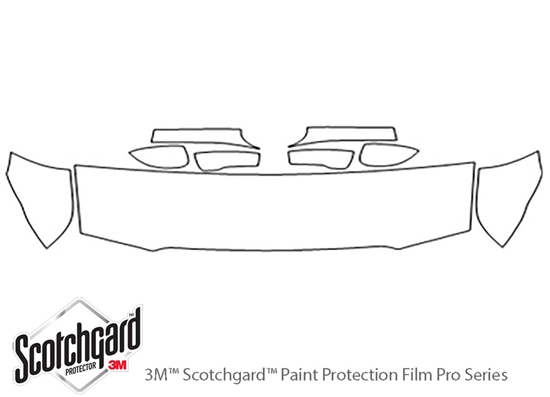 Chrysler 300 2005-2010 3M Clear Bra Hood Paint Protection Kit Diagram