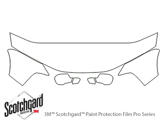 Chrysler 300M 1999-2004 3M Clear Bra Hood Paint Protection Kit Diagram