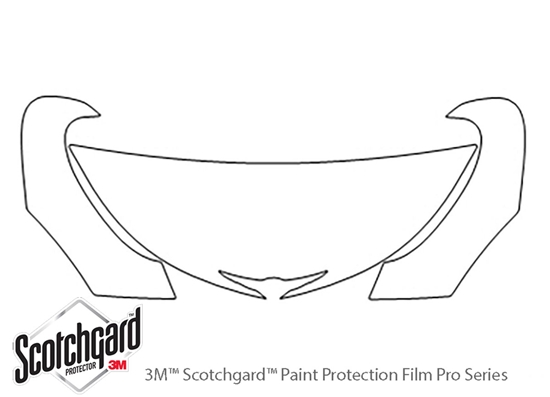 Chrysler Pt Cruiser 2001-2005 3M Clear Bra Hood Precut PPF Diagram