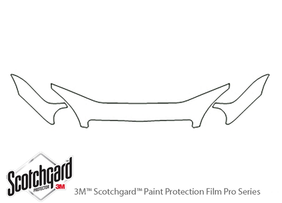 Daewoo Leganza 2000-2002 3M Clear Bra Hood Paint Protection Kit Diagram