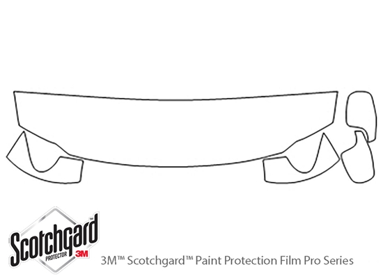 Dodge Caravan 2001-2007 3M Clear Bra Hood Precut PPF Diagram