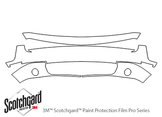 Dodge Challenger 2015-2023 3M Clear Bra Bumper Paint Protection Kit Diagram