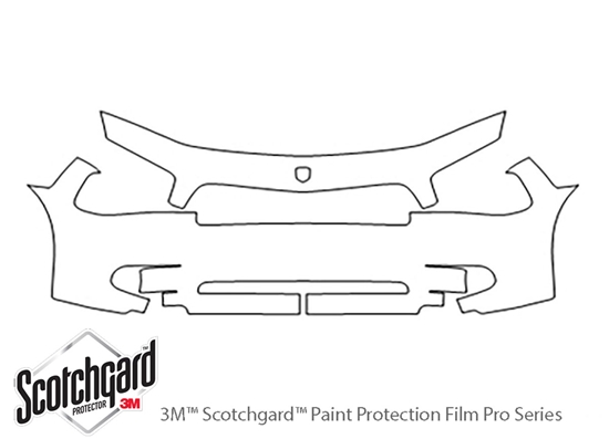 Dodge Charger 2006-2010 3M Clear Bra Bumper Paint Protection Kit Diagram