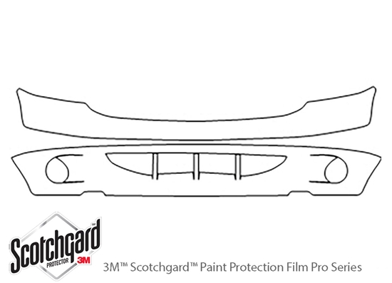 Dodge Dakota 1997-2003 3M Clear Bra Bumper Paint Protection Kit Diagram