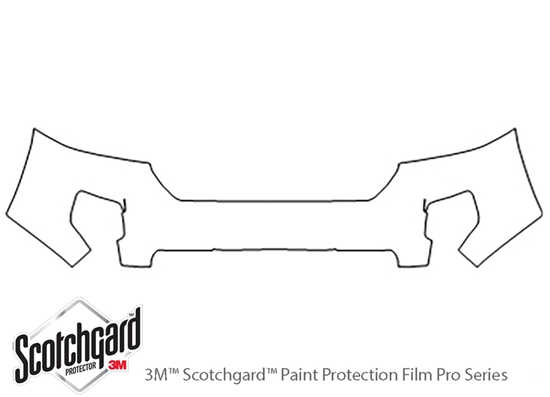 Dodge Dakota 2008-2010 3M Clear Bra Bumper Paint Protection Kit Diagram