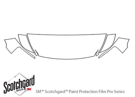 Dodge Dakota 2008-2010 3M Clear Bra Hood Paint Protection Kit Diagram