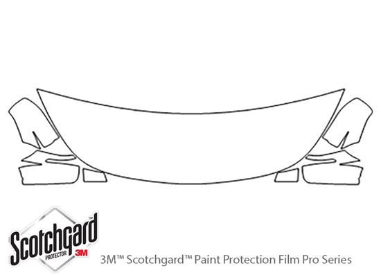 Dodge Dart 2013-2016 3M Clear Bra Hood Paint Protection Kit Diagram