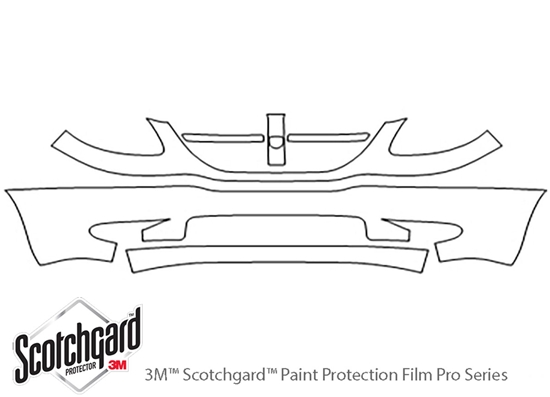 Dodge Grand Caravan 2005-2007 3M Clear Bra Bumper Paint Protection Kit Diagram