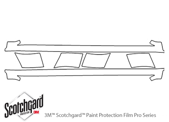 Dodge Nitro 2007-2011 3M Clear Bra Door Cup Paint Protection Kit Diagram