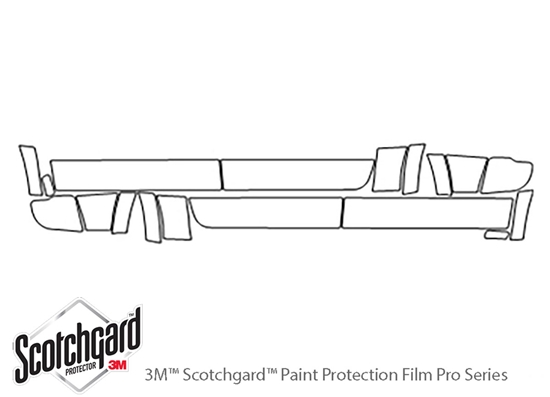 Dodge Ram 2013-2018 3M Clear Bra Door Splash Paint Protection Kit Diagram