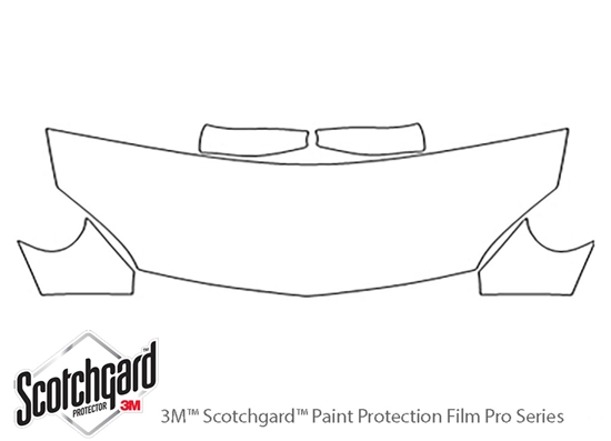 Dodge Stratus 2003-2006 3M Clear Bra Hood Paint Protection Kit Diagram