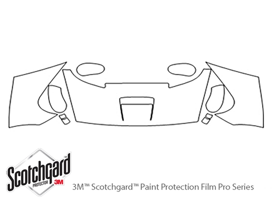 Dodge Viper 2008-2010 3M Clear Bra Hood Paint Protection Kit Diagram