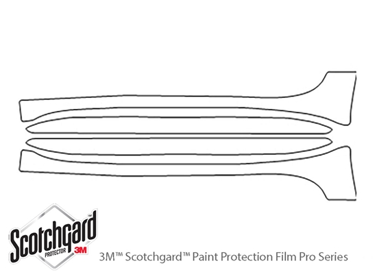 Fiat 124 Spider 2017-2020 3M Clear Bra Door Cup Paint Protection Kit Diagram