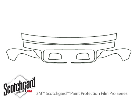 Ford Crown Victoria 2003-2011 3M Clear Bra Hood Paint Protection Kit Diagram