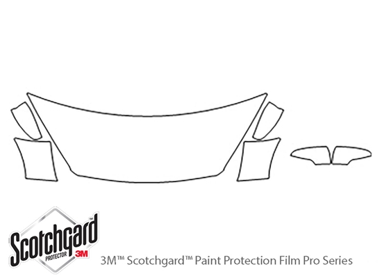 Ford Escape 2017-2019 3M Clear Bra Hood Paint Protection Kit Diagram