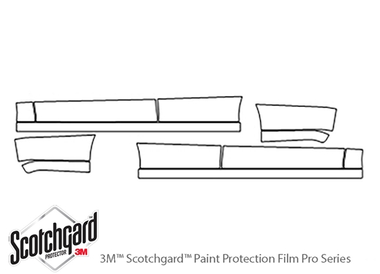 Ford Expedition 2018-2024 3M Clear Bra Door Cup Paint Protection Kit Diagram