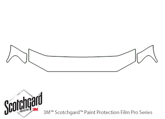 Ford Explorer Sport Trac 2001-2004 3M Clear Bra Hood Precut PPF Diagram