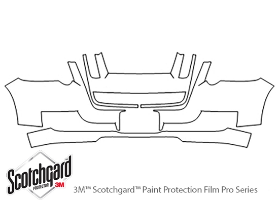 Ford Explorer Sport Trac 2007-2010 3M Clear Bra Bumper Paint Protection Kit Diagram