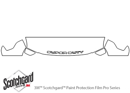 Ford F-250 2017-2024 3M Clear Bra Hood Paint Protection Kit Diagram