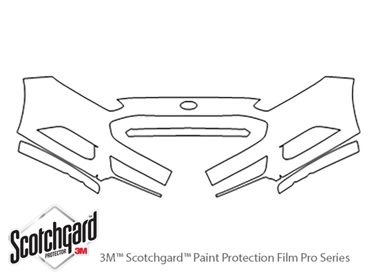 Ford Fusion 2013-2016 3M Clear Bra Bumper Paint Protection Kit Diagram