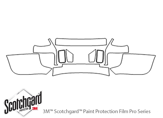 Ford GT 2005-2006 3M Clear Bra Bumper Paint Protection Kit Diagram