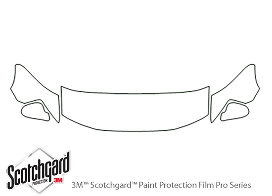 Ford Mustang 1999-2004 3M Clear Bra Hood Paint Protection Kit Diagram