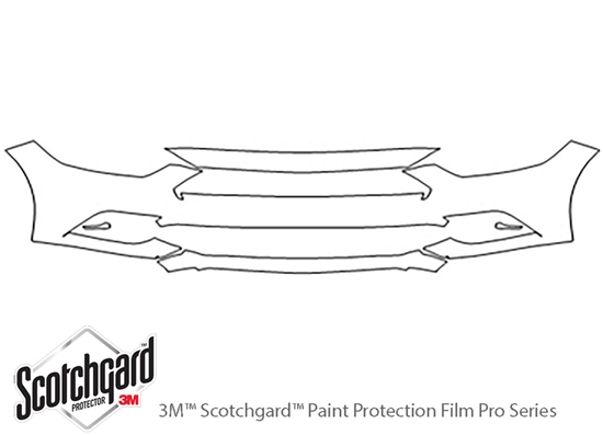 Ford Mustang 2015-2017 3M Clear Bra Bumper Paint Protection Kit Diagram