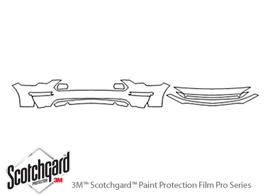 Ford Mustang 2018-2023 3M Clear Bra Bumper Paint Protection Kit Diagram