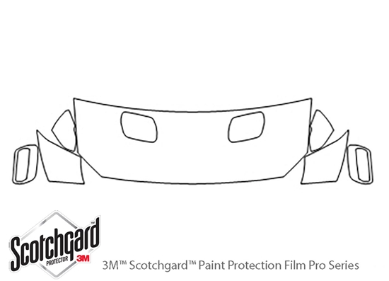 Ford Mustang 2018-2023 3M Clear Bra Hood Paint Protection Kit Diagram