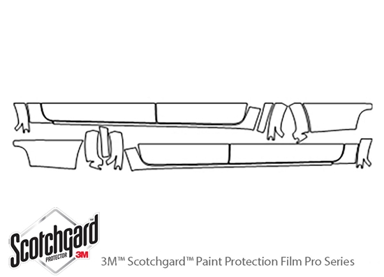 Ford Ranger 2019-2023 3M Clear Bra Door Cup Paint Protection Kit Diagram