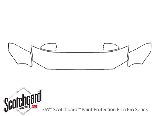 Ford Shelby GT500 2010-2012 3M Clear Bra Hood Paint Protection Kit Diagram