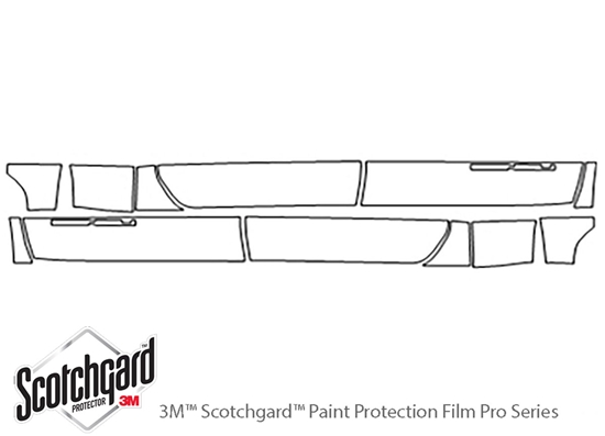 GMC Sierra 2019-2024 3M Clear Bra Door Cup Paint Protection Kit Diagram