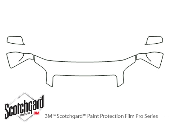 GMC Terrain 2010-2015 3M Clear Bra Hood Paint Protection Kit Diagram